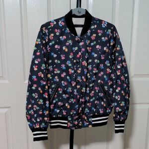 Coach Reversible Jacket Colorful Floral  To Neutral Beige Jacket. Medium, EUC